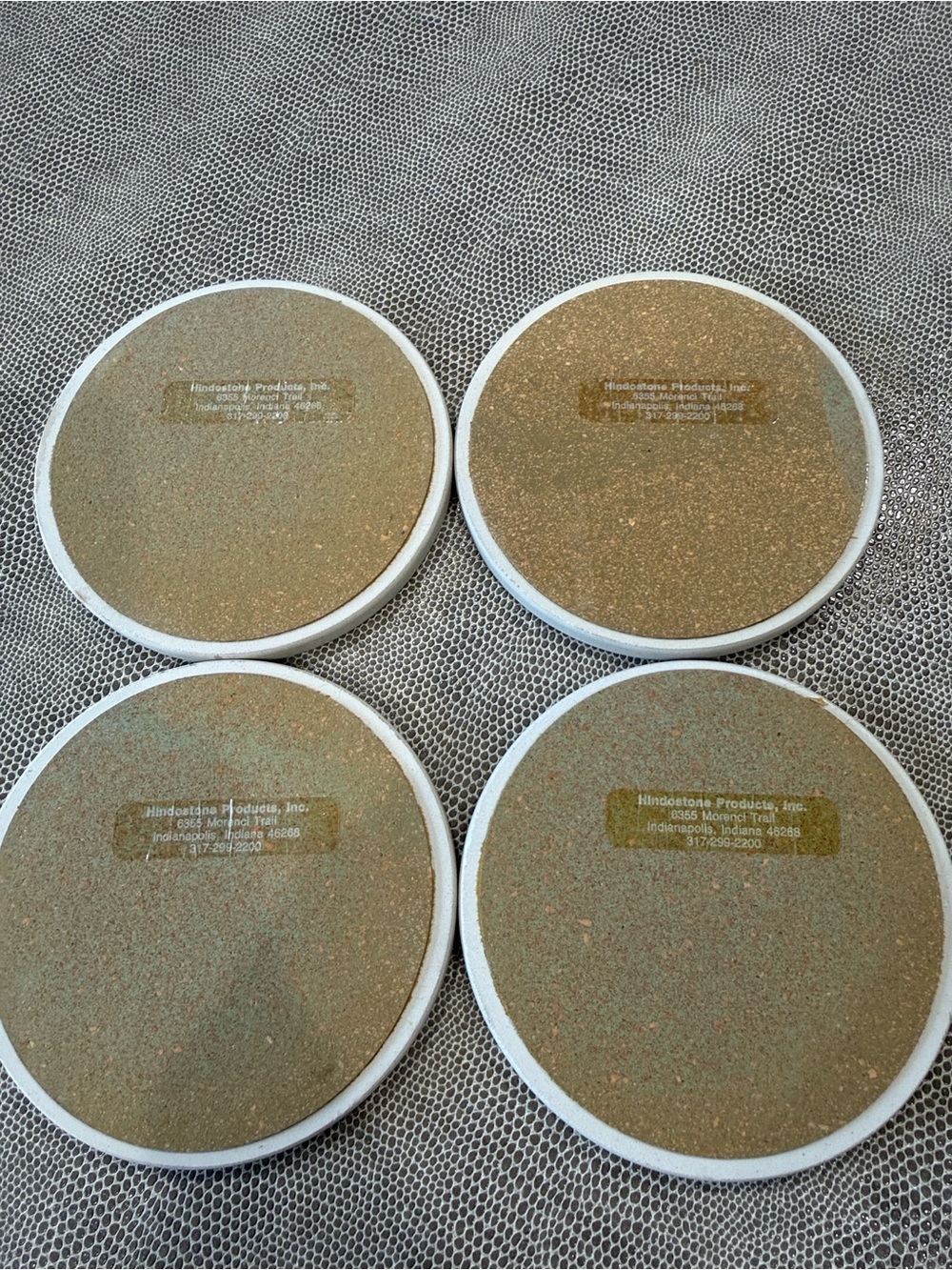Scenic signed Coastal Floral Round Stone Coasters - Set of 4 - Picture 10 of 10